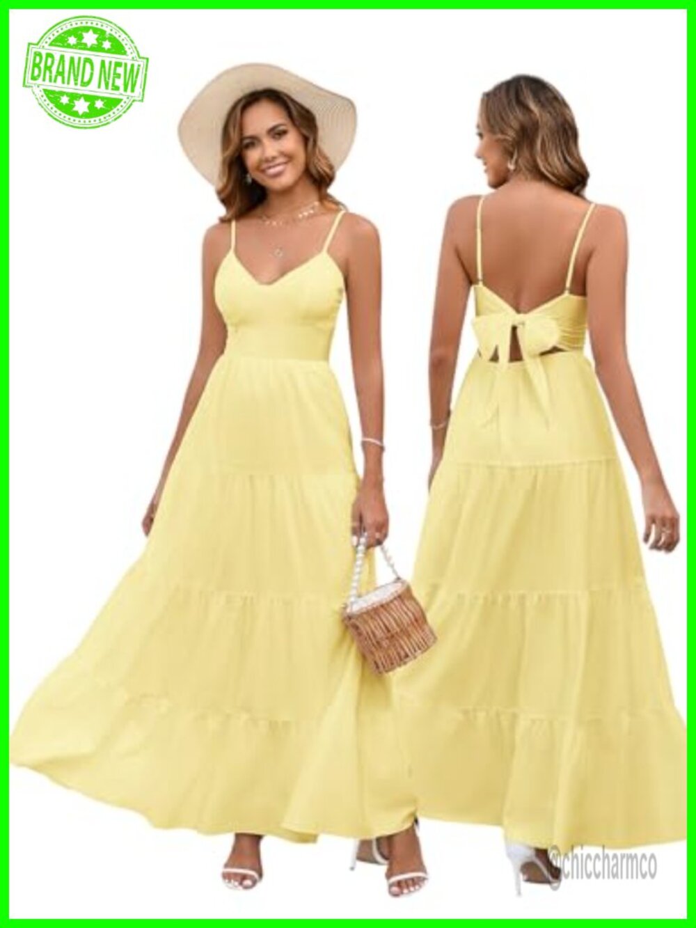 Women's Floral Maxi Sundress Boho Beach Vacation Dress